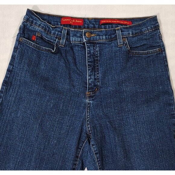 NYDJ Tummy Tuck Jeans Womens Size 12 High Rise Boot Cut USA Stretch Denim Blue - Picture 4 of 16